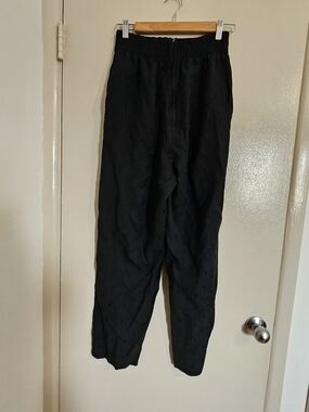 Men's Black Elastic-Waist Casual Pants